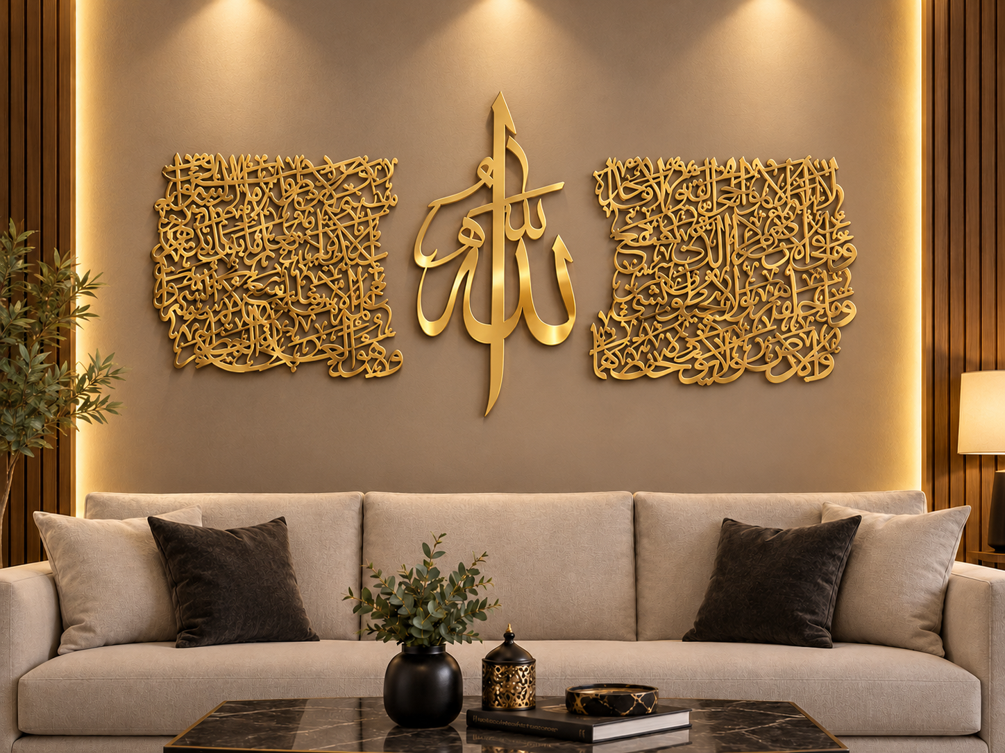 Ayatul Kursi Rectangle Islamic Wall Art Arabic Calligraphy Acrylic Muslim Home Decor Eid Gift